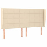 Vidaxl hoofdbord met randen 163x23x118 128 cm stof crèmekleurig