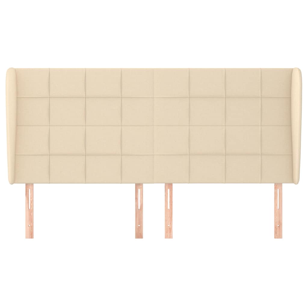 Vidaxl hoofdbord met randen 163x23x118 128 cm stof crèmekleurig