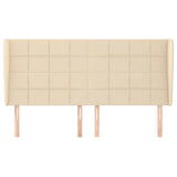 Vidaxl hoofdbord met randen 163x23x118 128 cm stof crèmekleurig