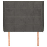 Vidaxl hoofdbord met randen 83x23x118 128 cm fluweel donkergrijs