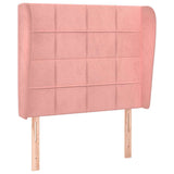 Vidaxl hoofdbord met randen 93x23x118 128 cm fluweel roze