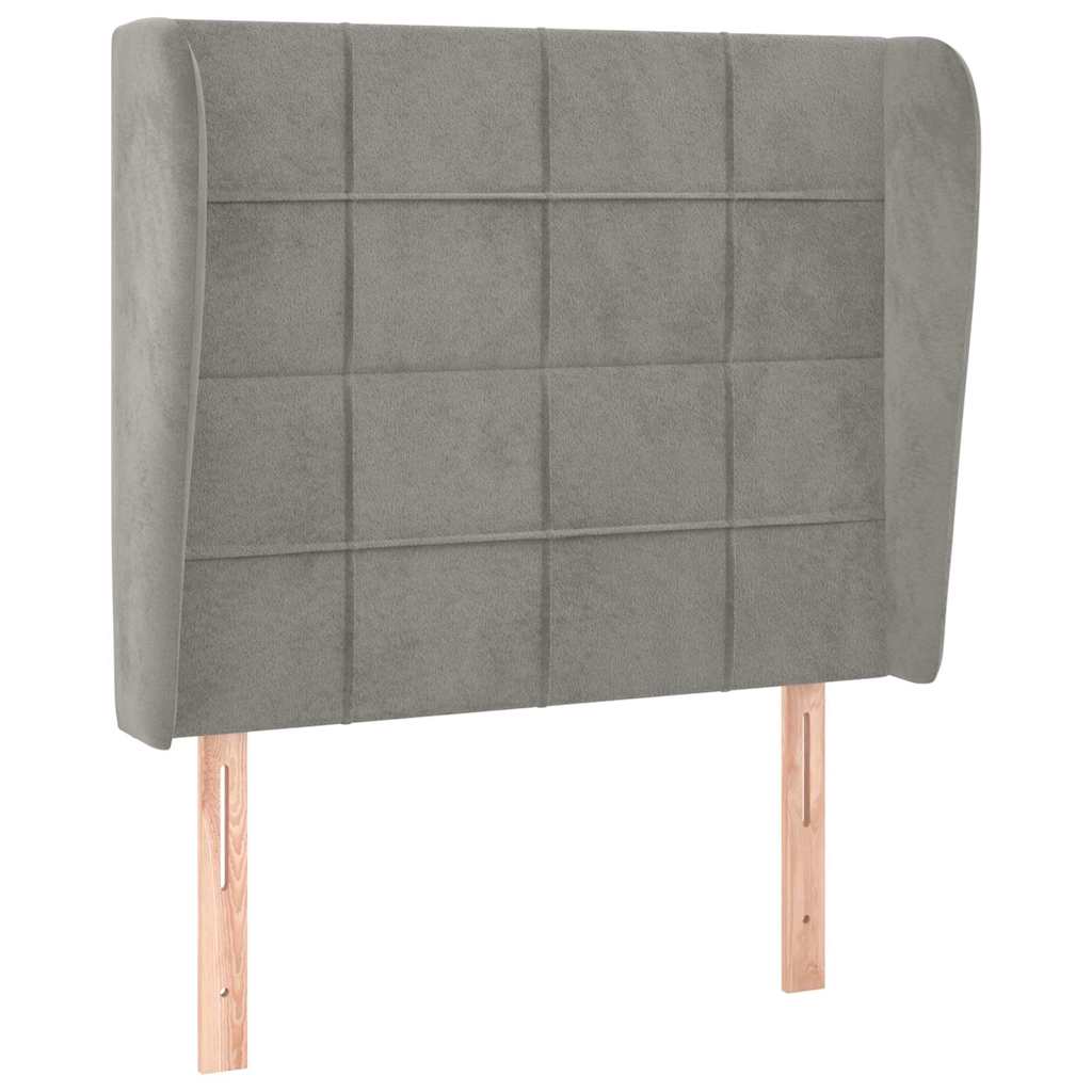 Vidaxl hoofdbord met randen 103x23x118 128 cm fluweel lichtgrijs