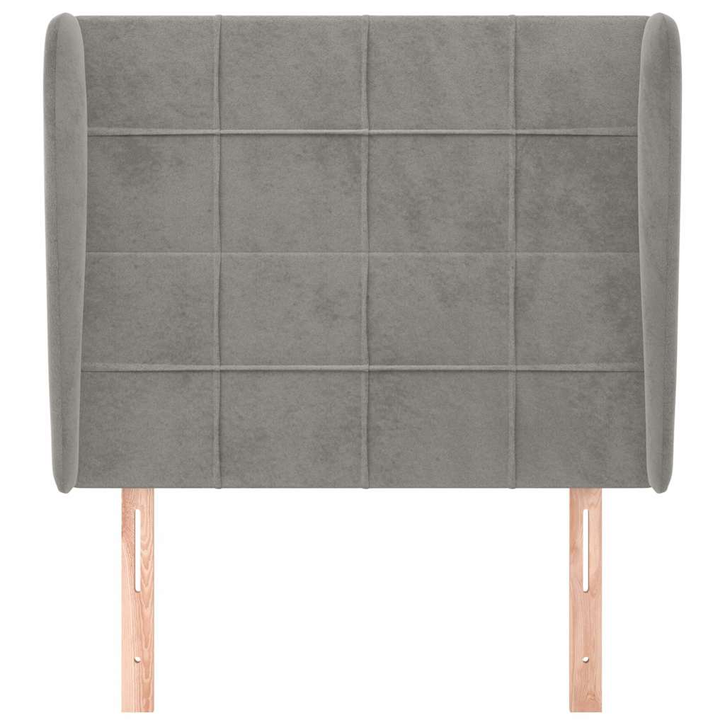 Vidaxl hoofdbord met randen 103x23x118 128 cm fluweel lichtgrijs