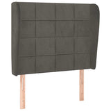 Vidaxl hoofdbord met randen 103x23x118 128 cm fluweel donkergrijs