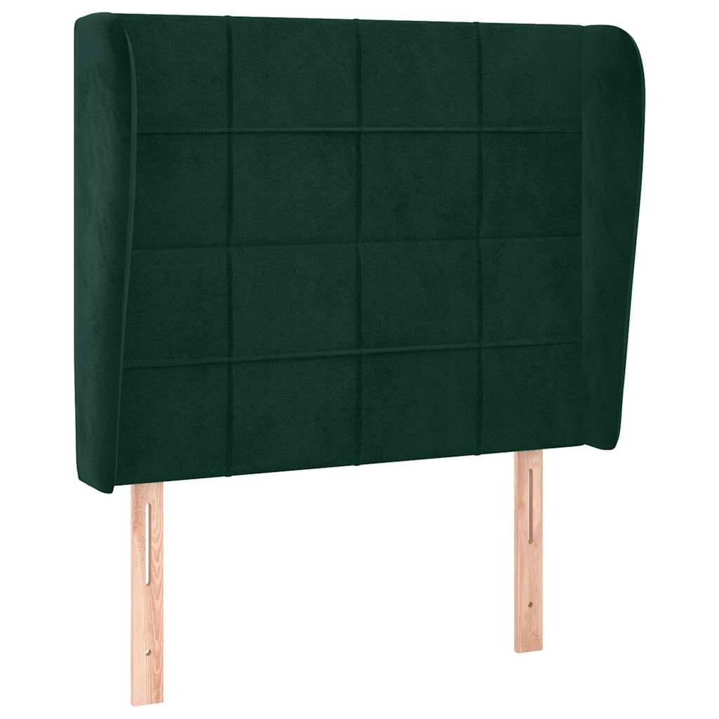 Vidaxl hoofdbord met randen 103x23x118 128 cm fluweel donkergroen
