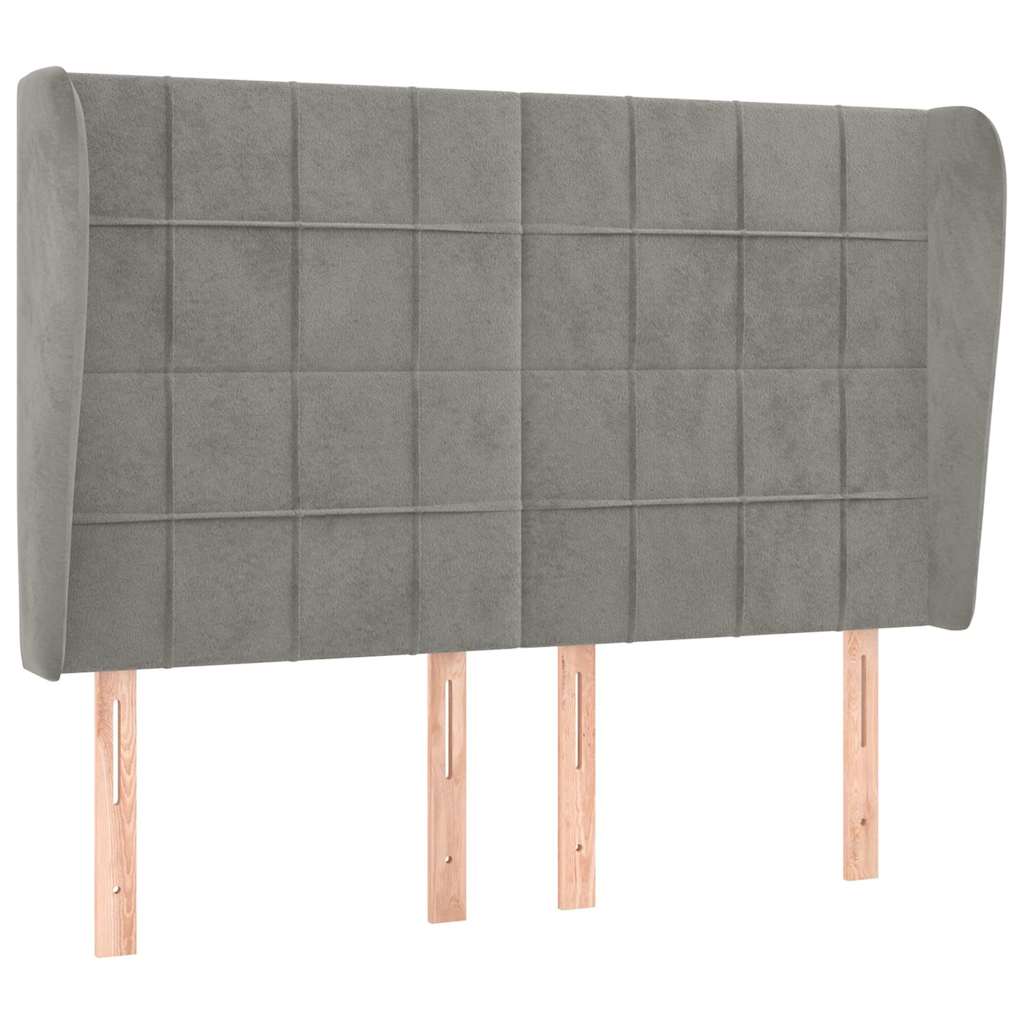 Vidaxl hoofdbord met randen 147x23x118 128 cm fluweel lichtgrijs