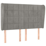 Vidaxl hoofdbord met randen 147x23x118 128 cm fluweel lichtgrijs