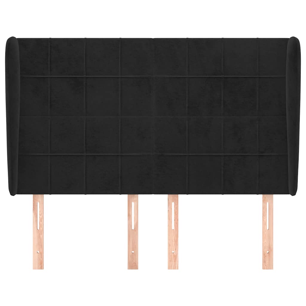 Vidaxl hoofdbord met randen 147x23x118 128 cm fluweel zwart