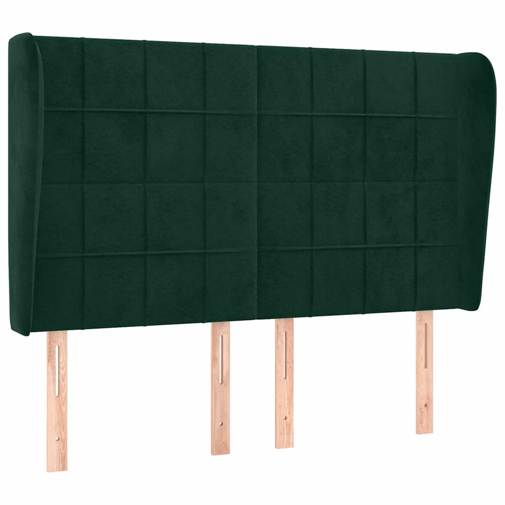 Vidaxl hoofdbord met randen 147x23x118 128 cm fluweel donkergroen