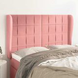 Vidaxl hoofdbord met randen 147x23x118 128 cm fluweel roze