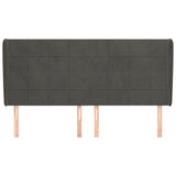 Vidaxl hoofdbord met randen 163x23x118 128 cm fluweel donkergrijs