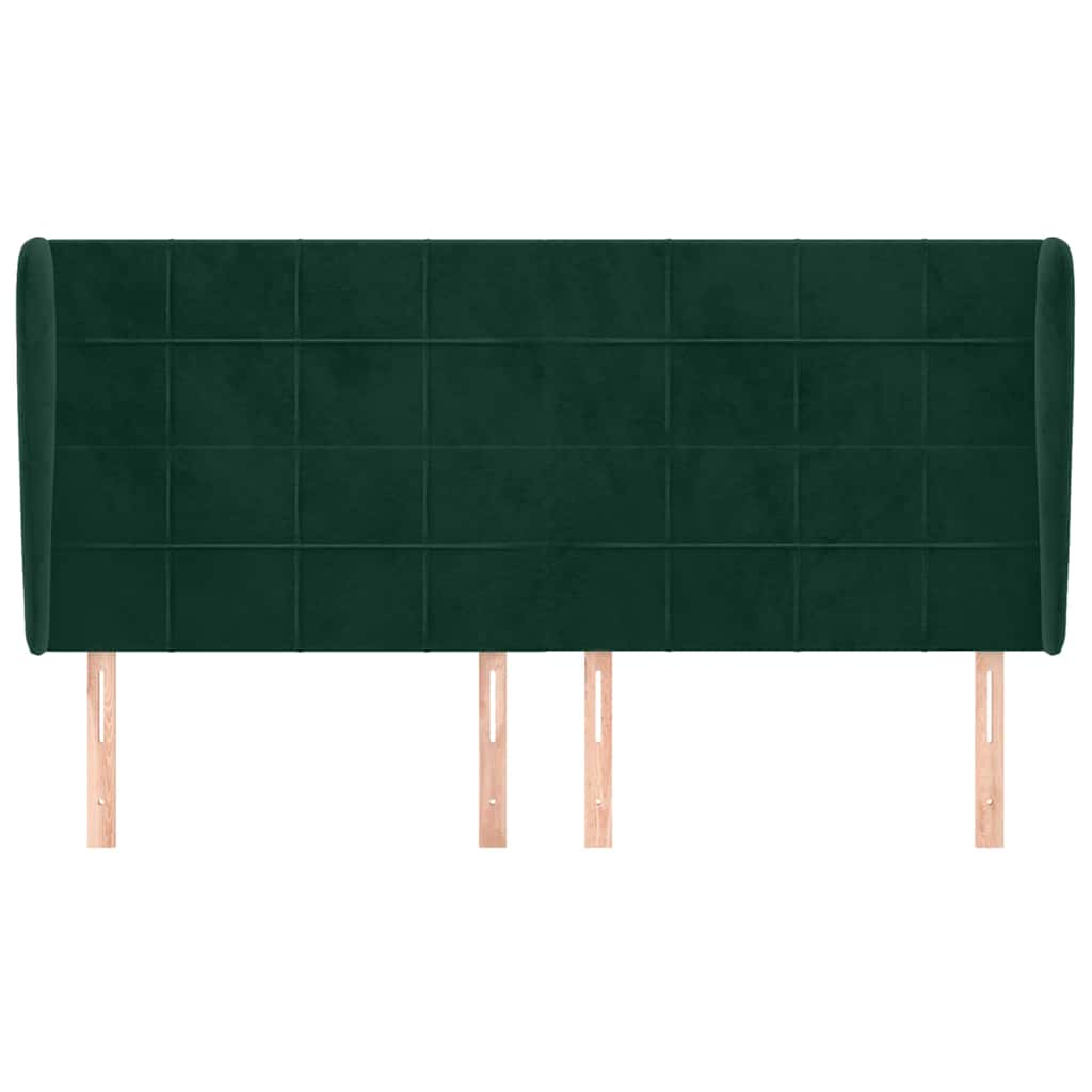Vidaxl hoofdbord met randen 163x23x118 128 cm fluweel donkergroen