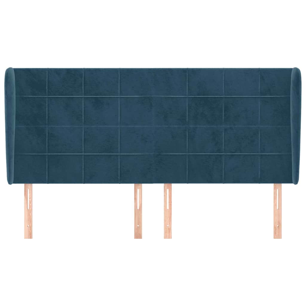 Vidaxl hoofdbord met randen 163x23x118 128 cm fluweel donkerblauw