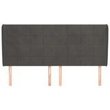 Vidaxl hoofdbord met randen 183x23x118 128 cm fluweel donkergrijs