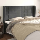 Vidaxl hoofdbord met randen 183x23x118 128 cm fluweel donkergrijs