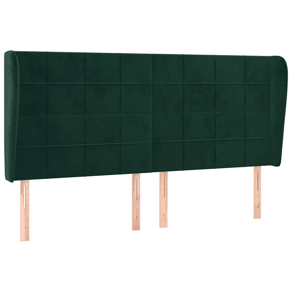 Vidaxl hoofdbord met randen 183x23x118 128 cm fluweel donkergroen