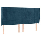 Vidaxl hoofdbord met randen 183x23x118 128 cm fluweel donkerblauw
