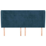 Vidaxl hoofdbord met randen 183x23x118 128 cm fluweel donkerblauw