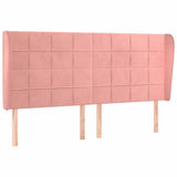 Vidaxl hoofdbord met randen 183x23x118 128 cm fluweel roze