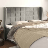 Vidaxl hoofdbord met randen 203x23x118 128 cm fluweel lichtgrijs