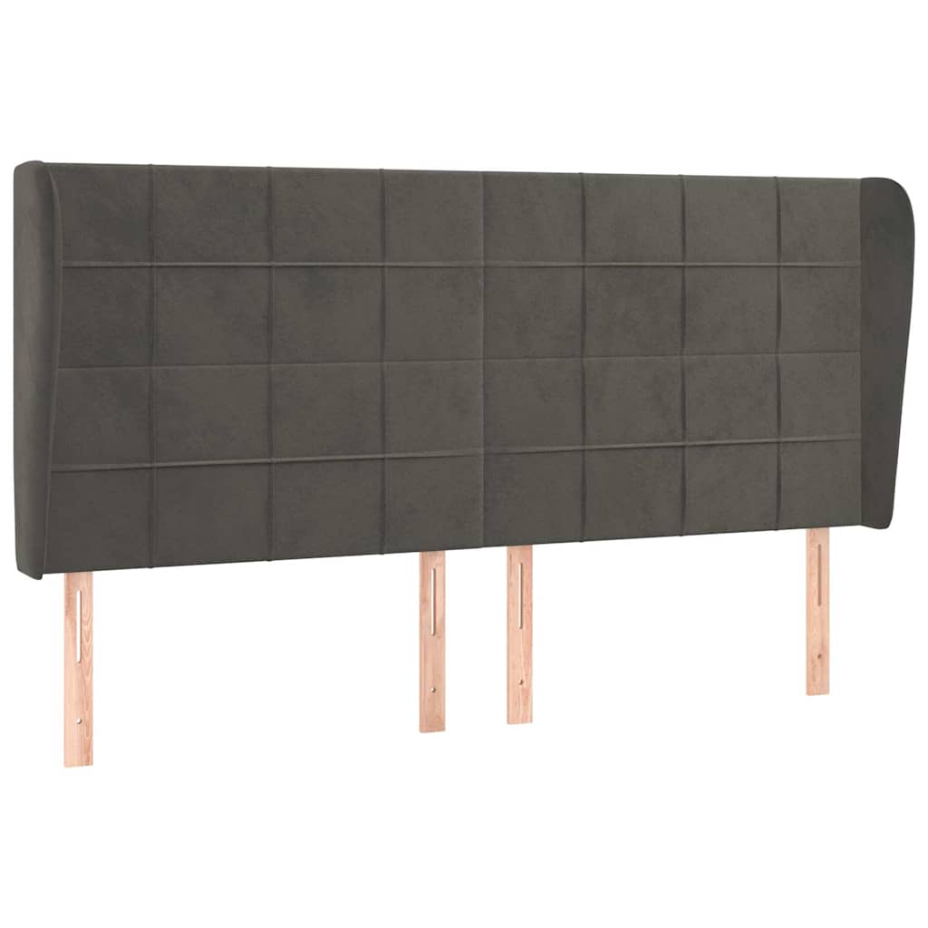 Vidaxl hoofdbord met randen 203x23x118 128 cm fluweel donkergrijs