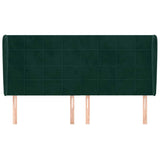 Vidaxl hoofdbord met randen 203x23x118 128 cm fluweel donkergroen