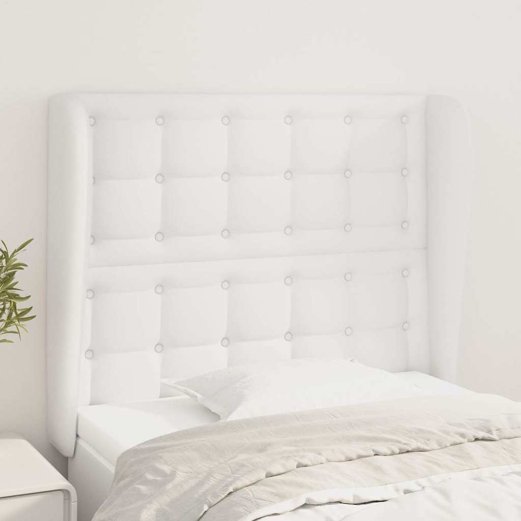 Vidaxl hoofdbord met randen 83x23x118 128 cm kunstleer wit