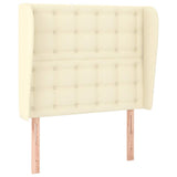 Vidaxl hoofdbord met randen 93x23x118 128 cm kunstleer crèmekleurig