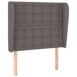 Vidaxl hoofdbord met randen 93x23x118 128 cm kunstleer grijs