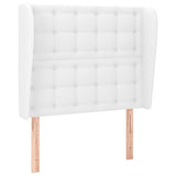 Vidaxl hoofdbord met randen 103x23x118 128 cm kunstleer wit