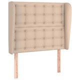 Vidaxl hoofdbord met randen 103x23x118 128cm kunstleer cappuccinokleur