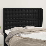 Vidaxl hoofdbord met randen 147x23x118 128 cm kunstleer zwart