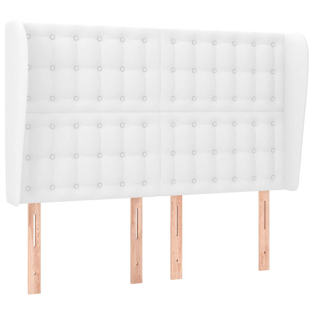 Vidaxl hoofdbord met randen 147x23x118 128 cm kunstleer wit