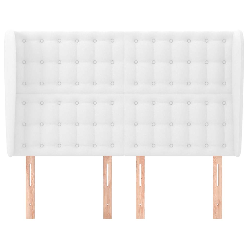 Vidaxl hoofdbord met randen 147x23x118 128 cm kunstleer wit
