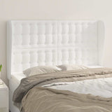 Vidaxl hoofdbord met randen 147x23x118 128 cm kunstleer wit