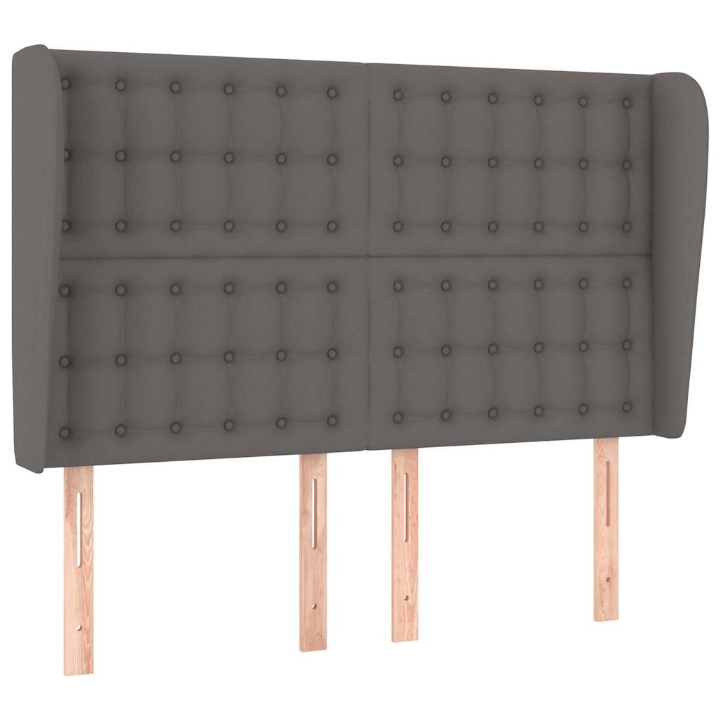 Vidaxl hoofdbord met randen 147x23x118 128 cm kunstleer grijs
