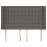 Vidaxl hoofdbord met randen 147x23x118 128 cm kunstleer grijs