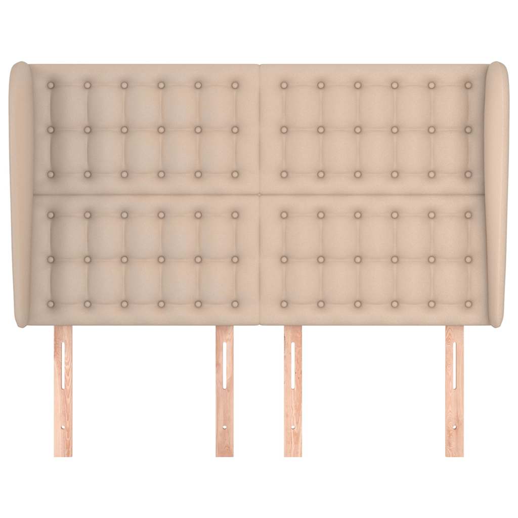 Vidaxl hoofdbord met randen 147x23x118 128cm kunstleer cappuccinokleur
