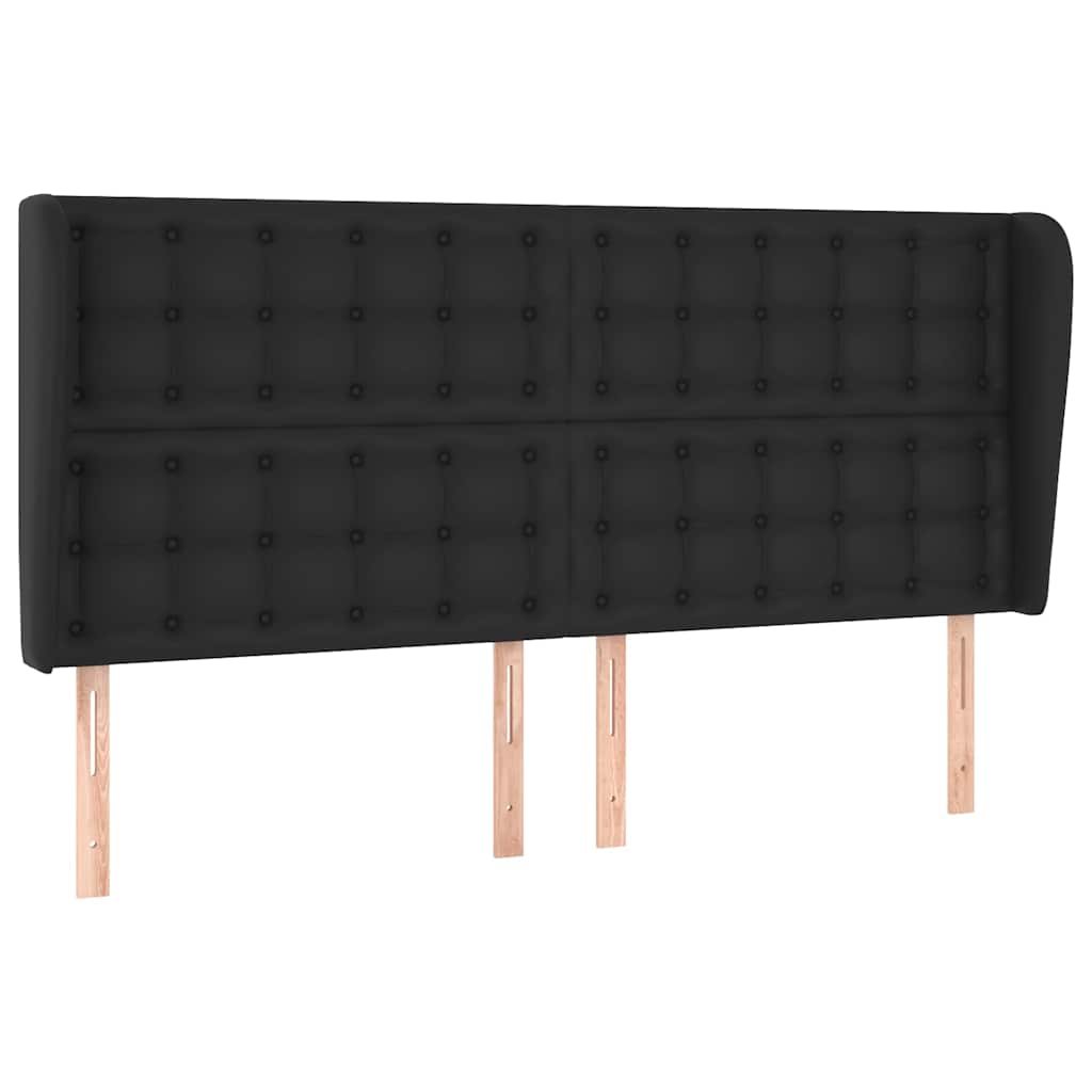 Vidaxl hoofdbord met randen 163x23x118 128 cm kunstleer zwart