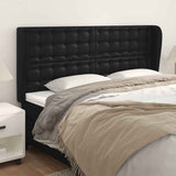 Vidaxl hoofdbord met randen 203x23x118 128 cm kunstleer zwart