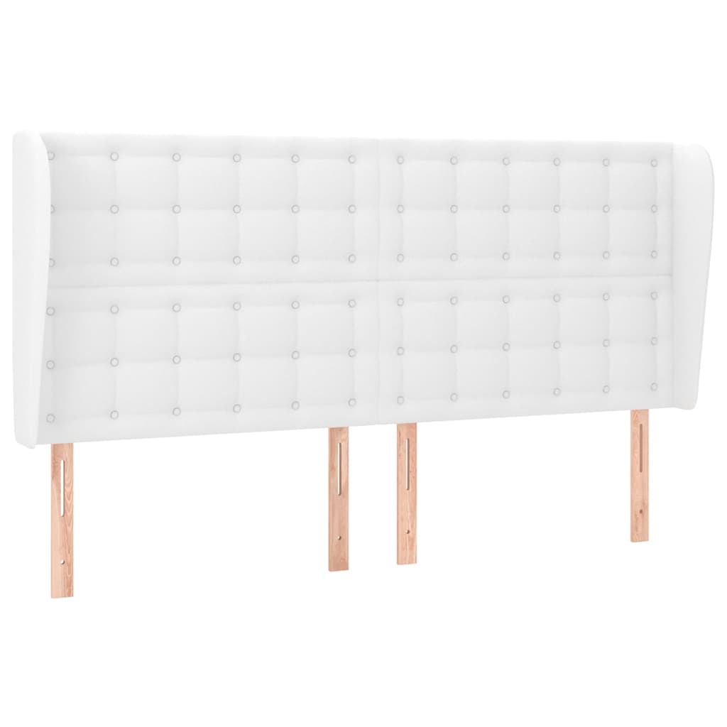 Vidaxl hoofdbord met randen 203x23x118 128 cm kunstleer wit