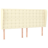 Vidaxl hoofdbord met randen 203x23x118 128 cm kunstleer crèmekleurig