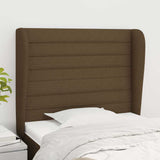 Vidaxl hoofdbord met randen 93x23x118 128 cm stof donkerbruin
