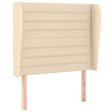 Vidaxl hoofdbord met randen 93x23x118 128 cm stof crèmekleurig