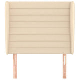 Vidaxl hoofdbord met randen 93x23x118 128 cm stof crèmekleurig
