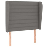 Vidaxl hoofdbord met randen 103x23x118 128 cm stof donkergrijs