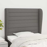 Vidaxl hoofdbord met randen 103x23x118 128 cm stof donkergrijs