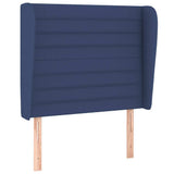 Vidaxl hoofdbord met randen 103x23x118 128 cm stof blauw
