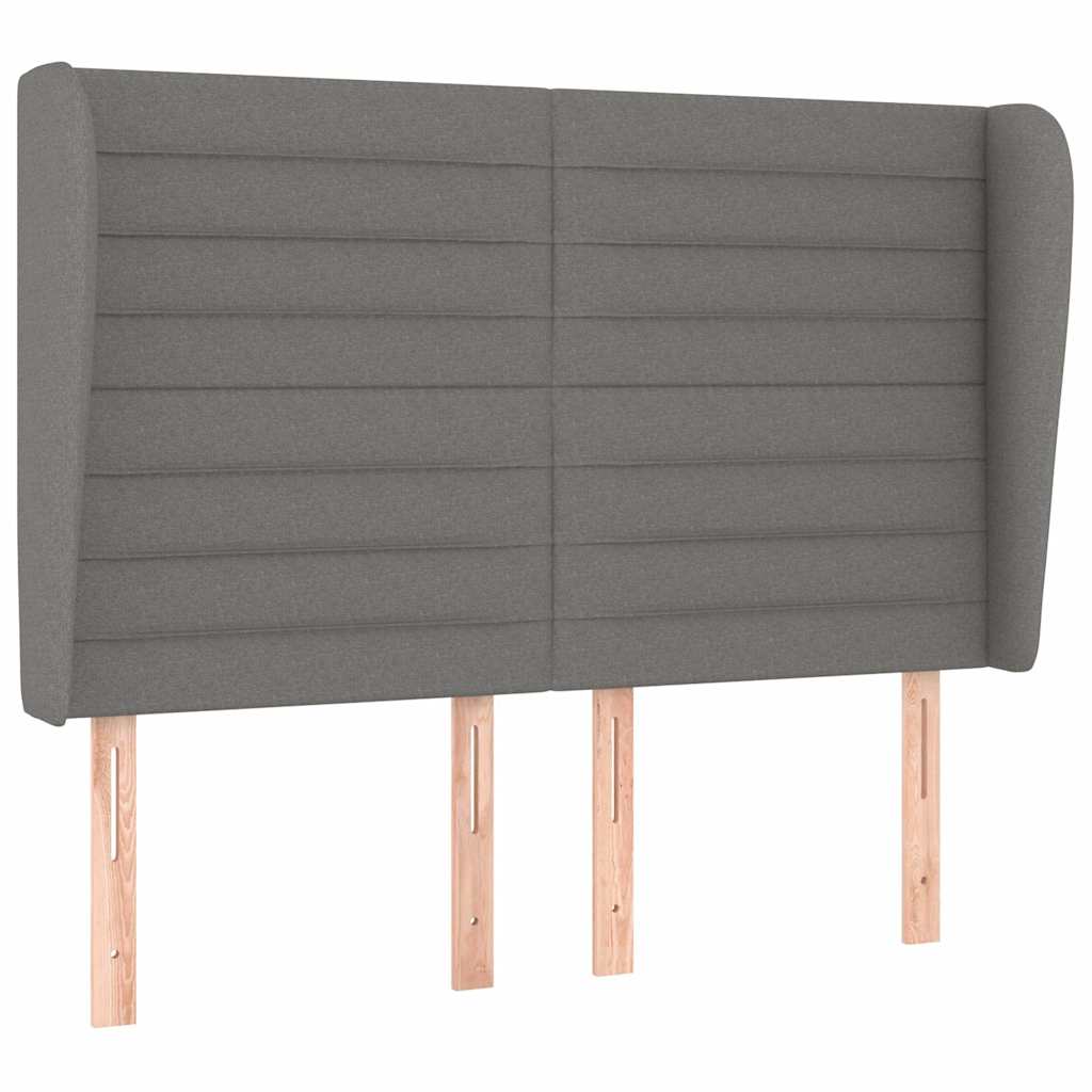 Vidaxl hoofdbord met randen 147x23x118 128 cm stof donkergrijs