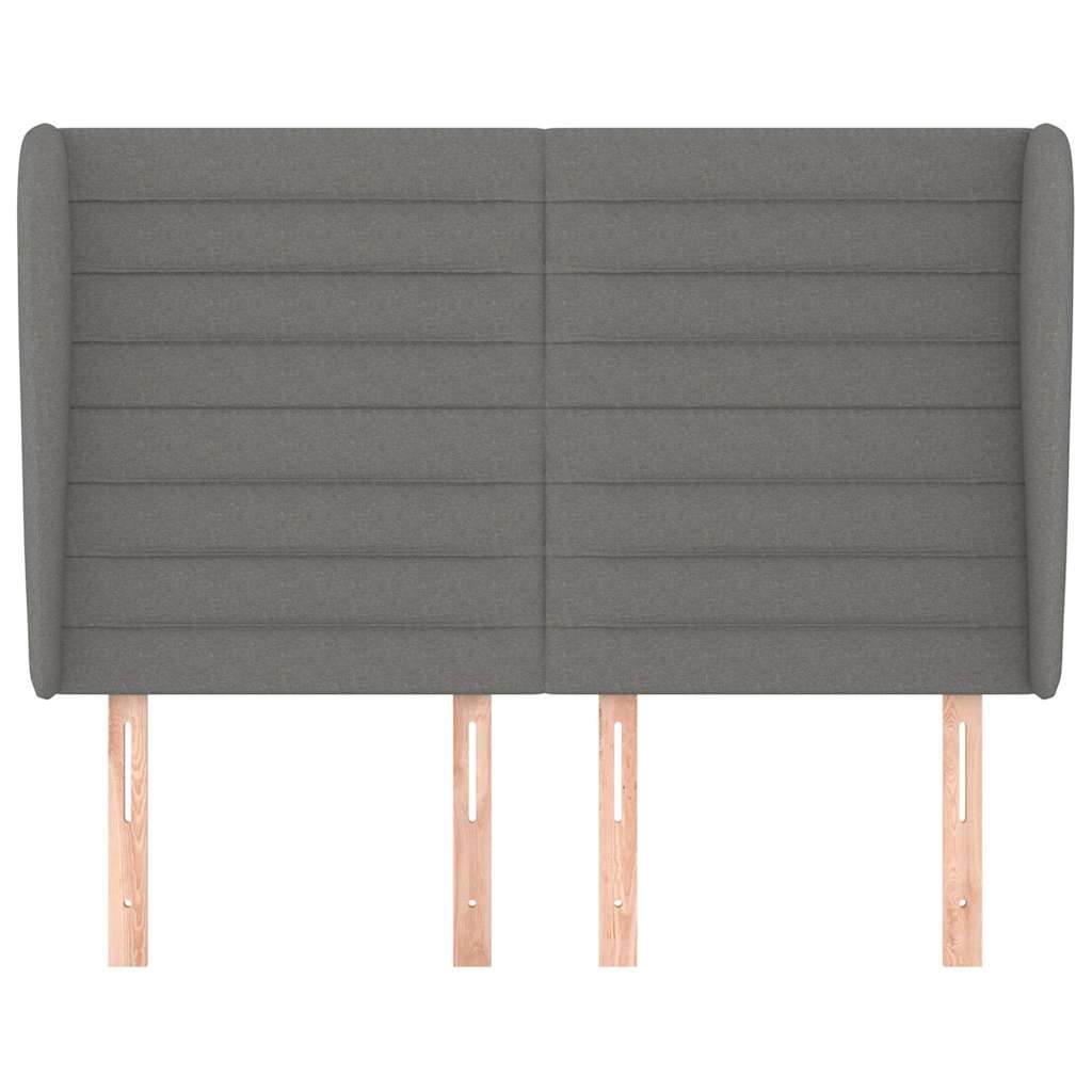 Vidaxl hoofdbord met randen 147x23x118 128 cm stof donkergrijs